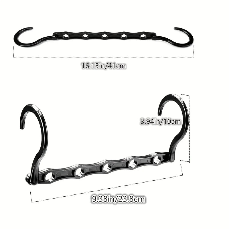 Magische Kleiderbügel ClosetDrop SmartHanger | 10er-Set Platzsparende Kleiderhalter mit 5 Hängepunkten | Schwarz | 23,8 × 10 cm