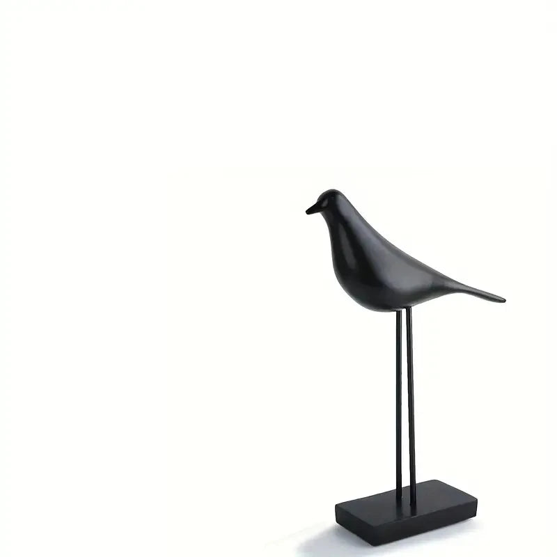 Dekofigur NordicBird | Handbemalte Vogelstatue aus Kunstharz | Skandinavische Wohnaccessoire | Tisch- & Bürodekoration