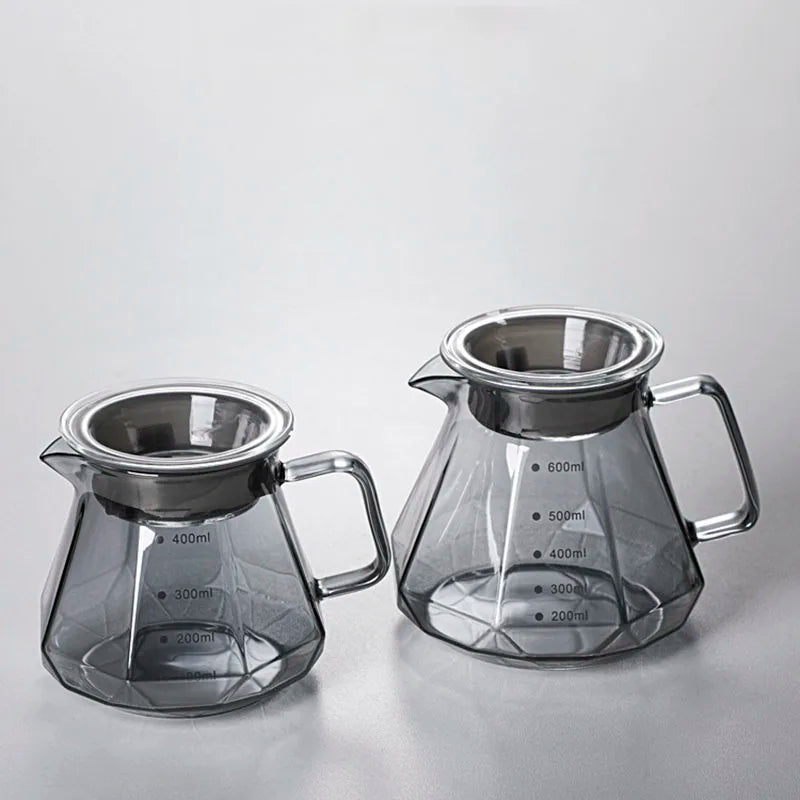 AromaCloud Kaffeekanne | Pour Over Set | Borosilikatglas | 400 ml & 600 ml