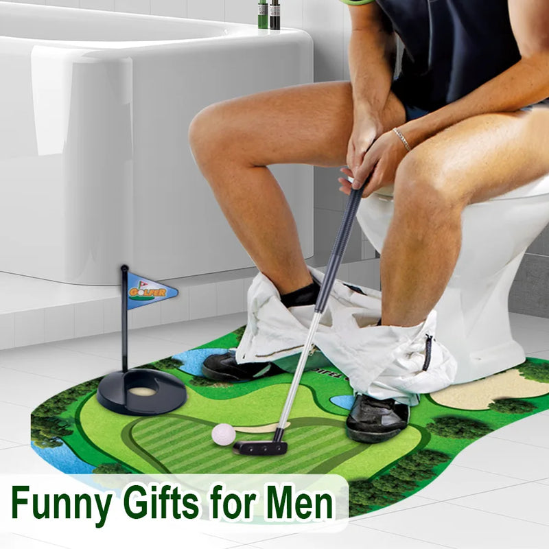 Toiletten-Golf Set | Lustiges Mini-Golfspiel fürs Badezimmer | Perfektes Geschenk für Männer | Golfinity