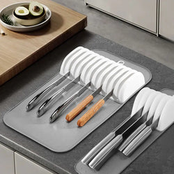 Messer-Organizer BladeNest FlexLine | BPA-frei | Rutschfest & langlebig | Für 5–11 Messer | 39×14×4 cm