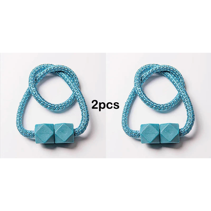 Magrovia Gardinenhalter mit Magnet | 2er-Set | Dickes Seil-Design & Starker Halt | Für Wohnzimmer, Schlafzimmer & Küche