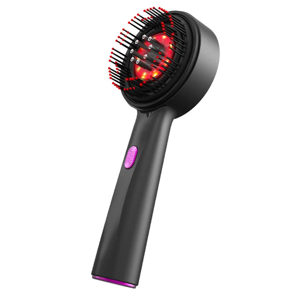 ScalpViva Kopfhautmassagekamm | Rotes LED-Licht & Mikrostrom | 3 Modi & Serumfunktion | Kabellos & Wiederaufladbar