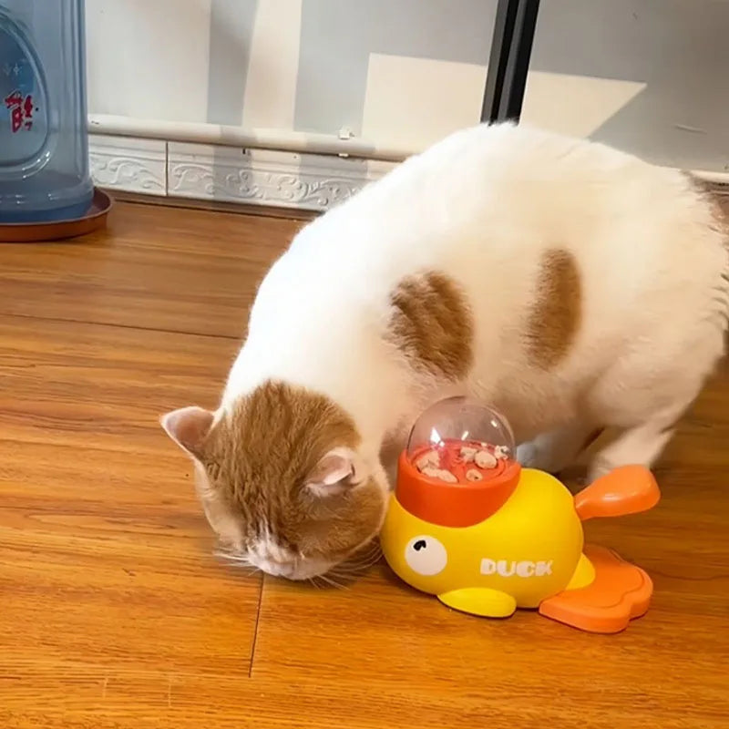 Snackadoo Interaktives Leckerli-Spielzeug Ente | Intelligenter Futterspender für Hunde & Katzen | Trainingsspiel & Slow Feeder