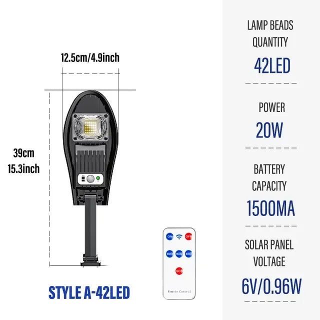 Lumorex Solar Wandleuchte mit Bewegungsmelder & Fernbedienung | 42–168 LEDs | IP65 Wasserdicht | 3 Modi