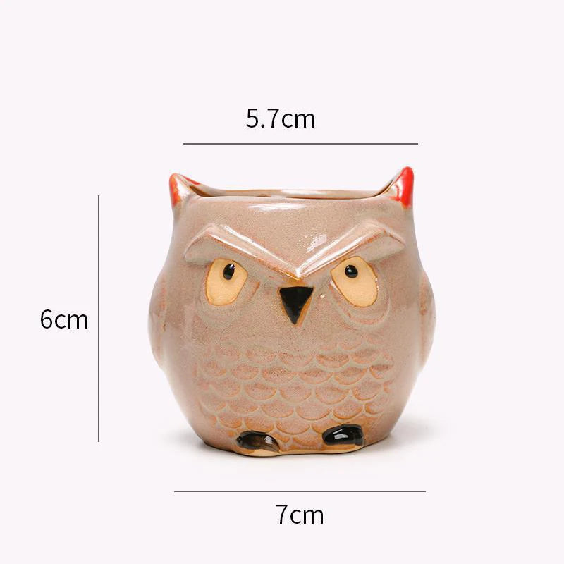 Owlivia | Keramik Eulen Blumentopf | Für Sukkulenten & Kakteen | Dekoration & Geschenkidee