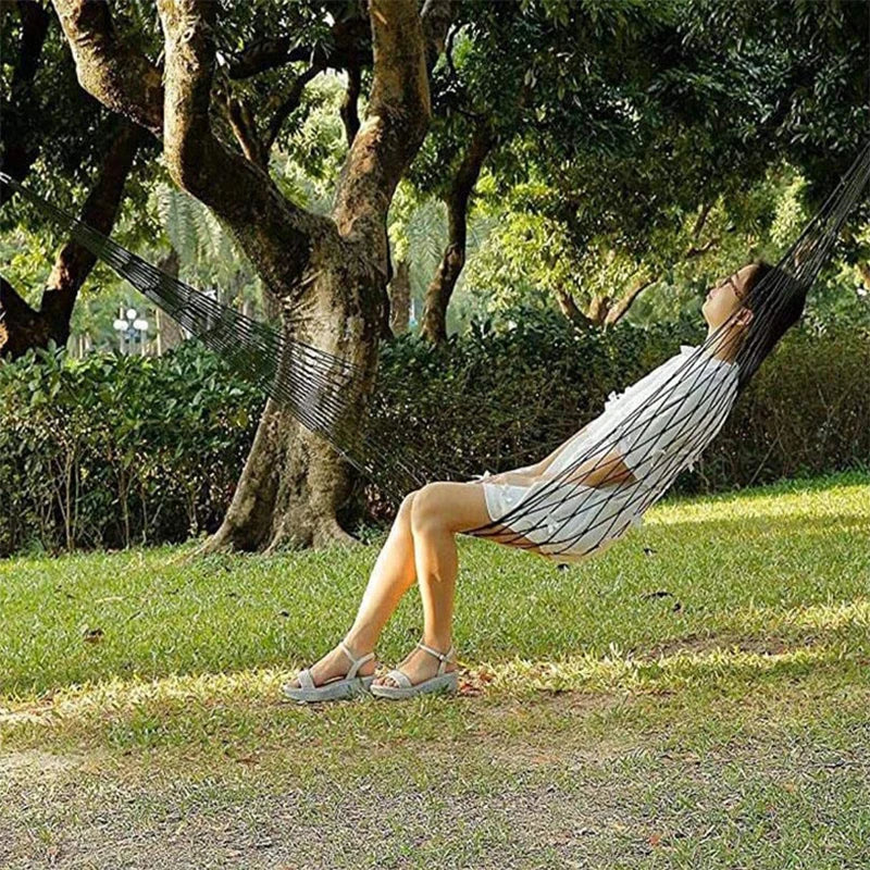 Relaxora Mesh Hängematte | Ultraleichtes Nylonnetz | Tragbar & Atmungsaktiv | Für Garten, Camping & Reisen