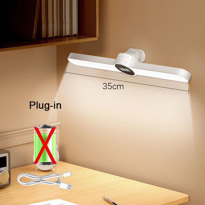 LED-Schreibtischlampe ClarioMag | Mit Uhr & Wecker | Magnetisch & USB-Aufladbar | Stufenlos dimmbar | 35 cm