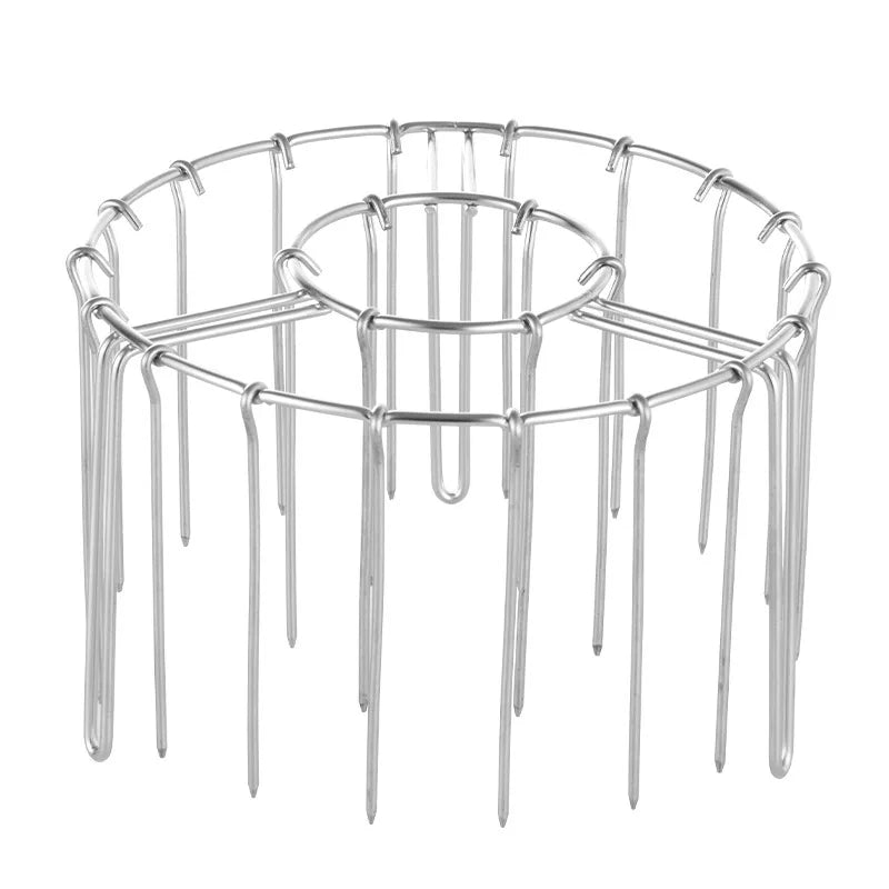 GrillTower Vertikaler Spießhalter aus Edelstahl | Für Grill & Heißluftfritteuse | Platz für 12/24/48 Spieße | 19 × 10 cm