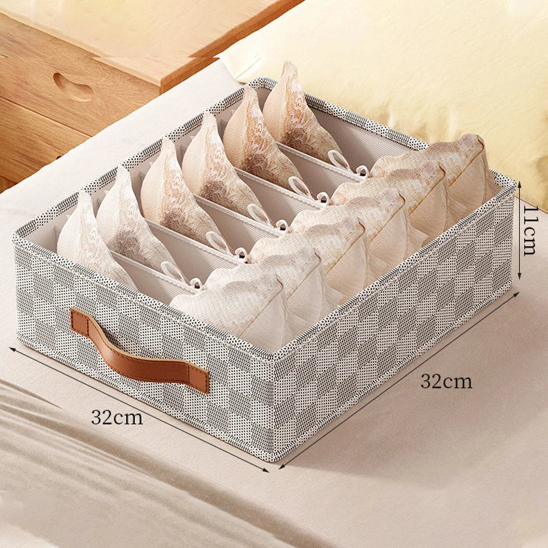 OrgaNest Schubladen Organizer Box | Für Unterwäsche & Socken | Faltbar & Platzsparend | Hochwertiges Polyester