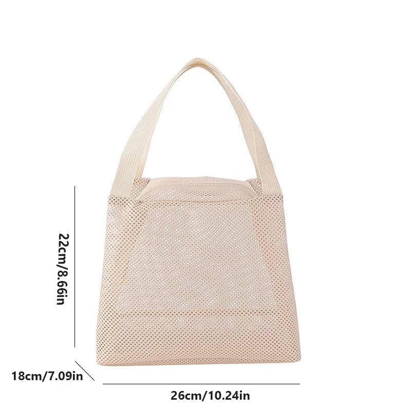 Ventora FlexBag Mesh-Tasche mit Griff | Großes Volumen & Vielseitig | Für Reise, Strand & Kosmetik