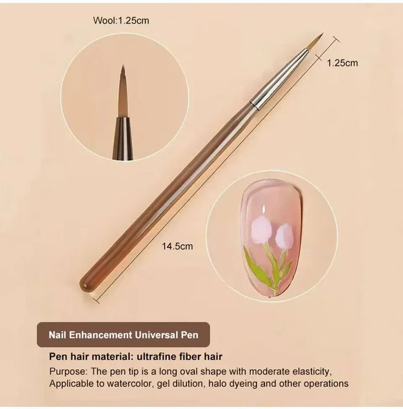 Pinselique Nageldesign Pinsel-Set | 9-teilig | Feine Nylonspitzen & Acrylgriff | Für 3D Nail Art & Präzisionsdesign