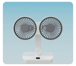 Brisano Tischventilator Kabellos | 8000mAh Akku | 90° Schwenkbar & 4-Stufen Wind | LED-Anzeige & USB-Ladung