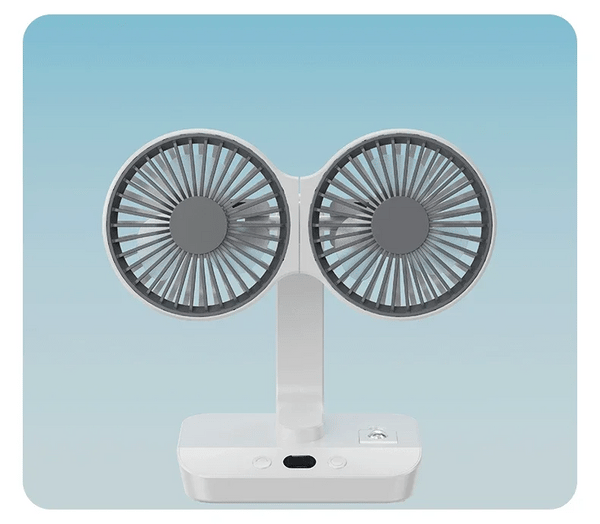 Brisano Tischventilator Kabellos | 8000mAh Akku | 90° Schwenkbar & 4-Stufen Wind | LED-Anzeige & USB-Ladung