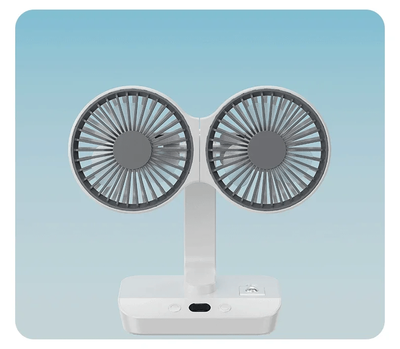 Brisano Tischventilator Kabellos | 8000mAh Akku | 90° Schwenkbar & 4-Stufen Wind | LED-Anzeige & USB-Ladung