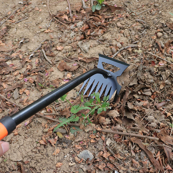 TERRAFIX Unkraut-Fugenkratzer & Gartenrechen | 2-in-1 Edelstahl-Jäthacke mit 5–11 Zinken | Für Garten, Beet & Balkon