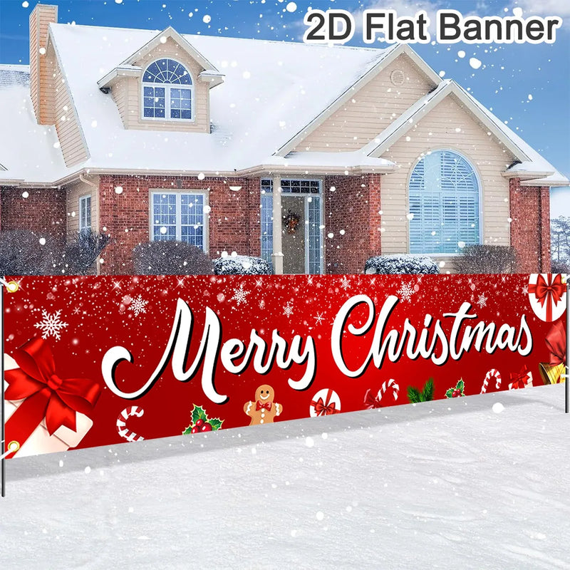 FestiJoy Weihnachts-Banner | Merry Christmas & Happy New Year 2025/2026 | Outdoor & Indoor Deko | Wetterfest & Wiederverwendbar