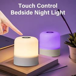 Nachttischlampe LumaGlow | 16 Farben RGB | Touch & Fernbedienung | Dimmbar & Wiederaufladbar