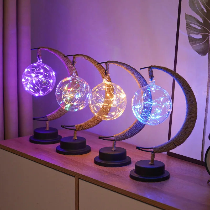 Celunara Mondlichtlampe Halbmond-Design | LED in 3 Farben | 26,5×17×10 cm | Kabellos mit Batteriebetrieb