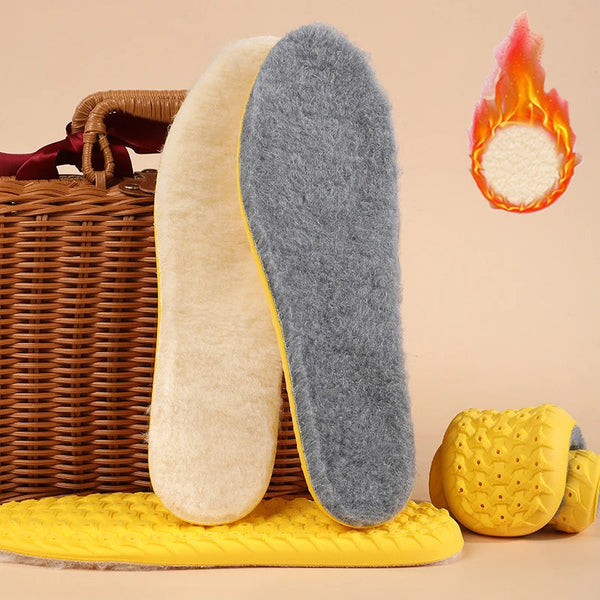 ThermaLuxe | Lammwoll-Einlegesohlen | Selbstwärmend & Antibakteriell | Thermo-Sohlen aus Echtwolle | Weich & Geruchshemmend für Winter