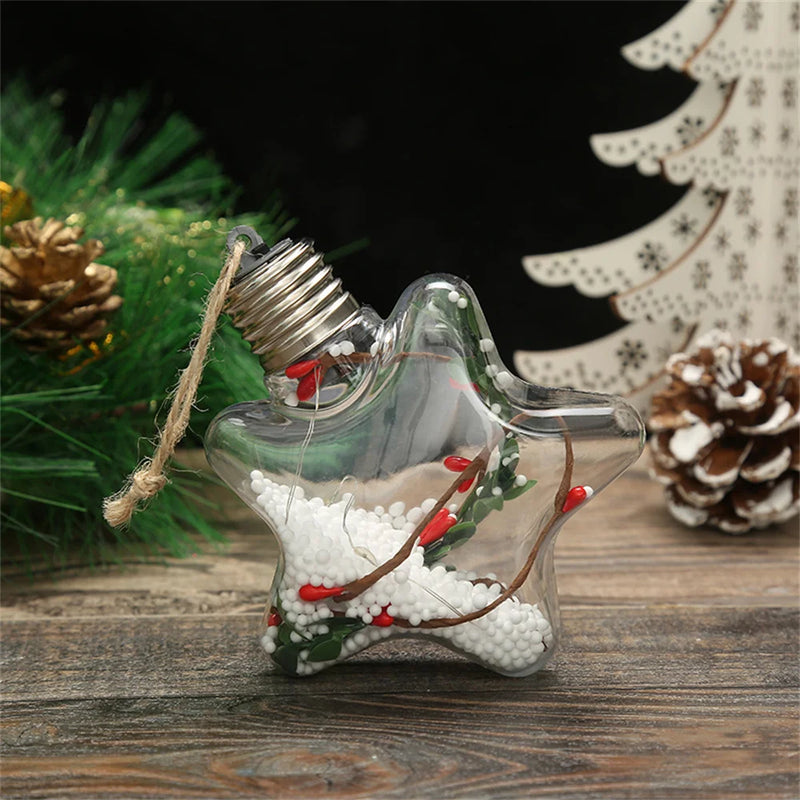 LED Weihnachtsstern Ornament | Transparent | Warmes Leuchten | 10 cm