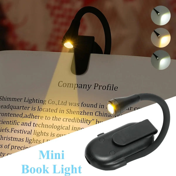 LumeaClip Mini | Mini LED Leselampe | 360° Flex-Clip | 3 Lichtfarben | Wiederaufladbar