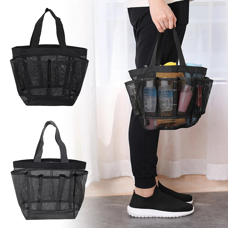 Marivida Mesh Strandtasche mit 8 Fächern | Wasserdicht & Faltbar | Leichte XXL Pooltasche für Strand, Schwimmbad & Urlaub