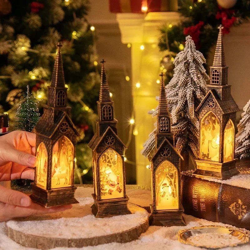 Lumora Festive | LED Weihnachtslaterne | Santa & Schneemann | Warmes Stimmungslicht | Tischdeko