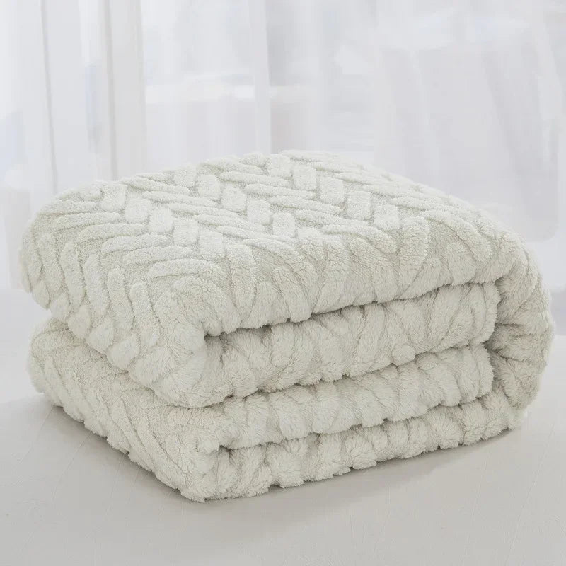 Jacquard-Fleece-Decke CozyWeave | Einlagig & Beidseitig | Weiches Tafu- & Shu-Baumwollfleece | Für Herbst & Winter