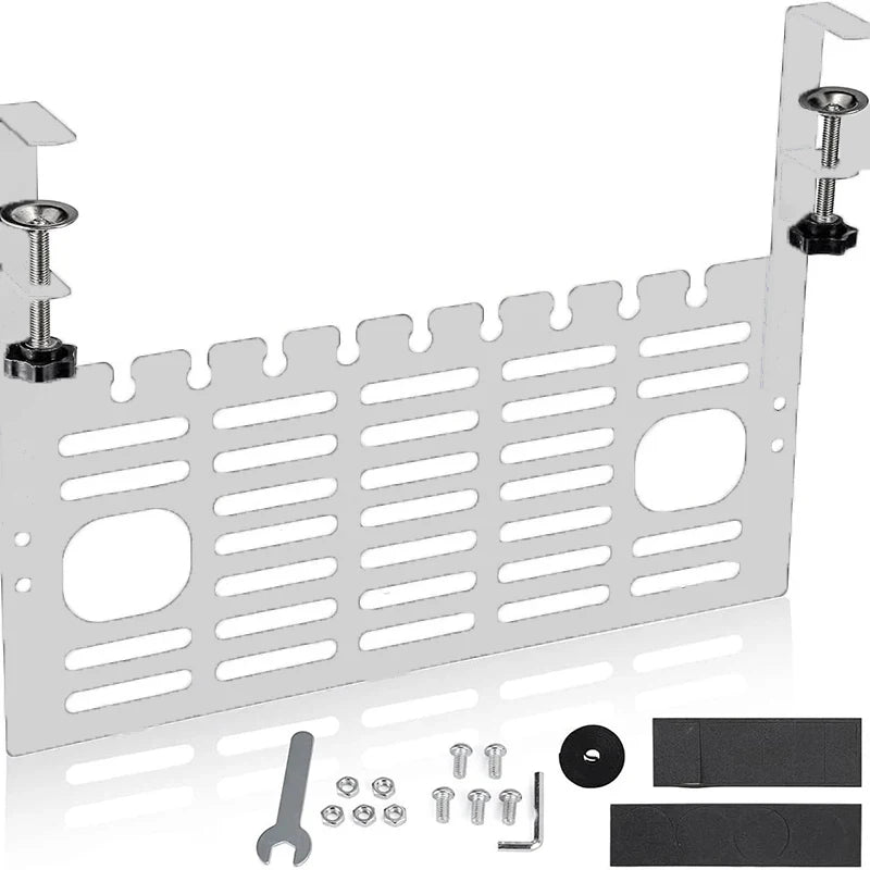 ClampGrid Kabelmanagement unter dem Schreibtisch | Metall Kabelhalter mit Klemme | Für Tischplatten 1–6 cm | Ohne Bohren