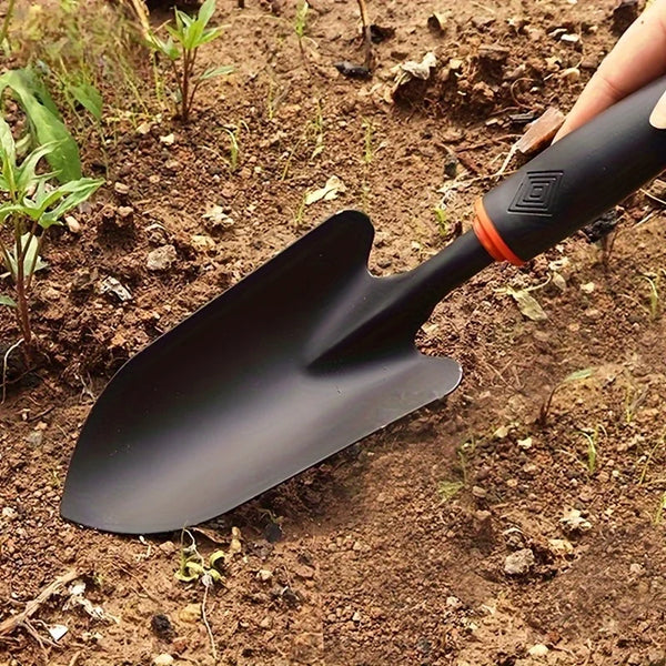 Plantonix Gartenschaufel aus Metall | Robuste Handschaufel mit ergonomischem Griff | Perfekt für Blumen, Gemüse & Pflanzarbeiten