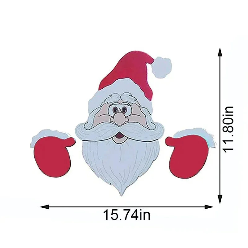 Weihnachtszaun-Dekoration MerryFence | Weihnachtsmann, Rentier & Schneemann | Bunte Kunststoff-Deko | Für Garten, Balkon & Zuhause