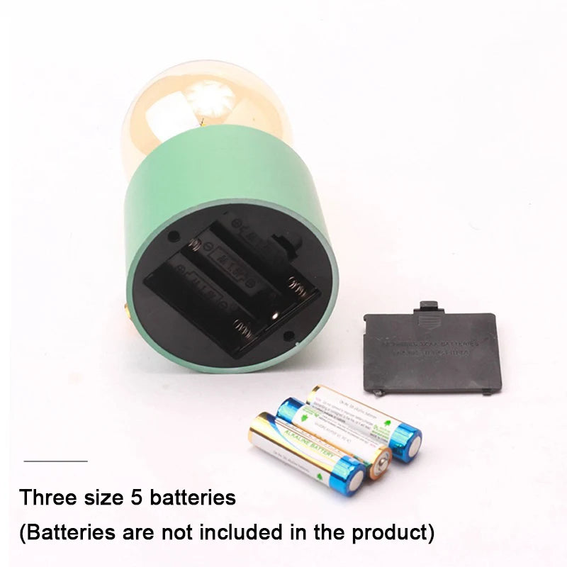 Glowvana LED Nachtlicht Retro-Glühbirne | Warmweißes Licht | Batteriebetrieben oder Wiederaufladbar | Für Kinderzimmer, Flur & Schreibtisch | 14,5 x 8,2 x 8,2 cm