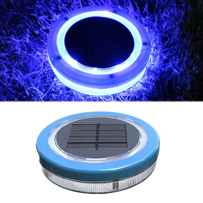 AquaGlow Solar-Poollicht | Schwimmend & Wasserdicht | Blaue LED | 11,6×2,5 cm