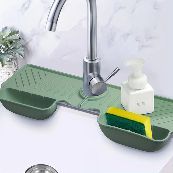 SilDry Spülmatte | Rutschfest & Schimmelfrei | Hitzebeständige Silikon-Ablagematte für Spüle & Wasserhahn | Faltbar & Spülmaschinenfest