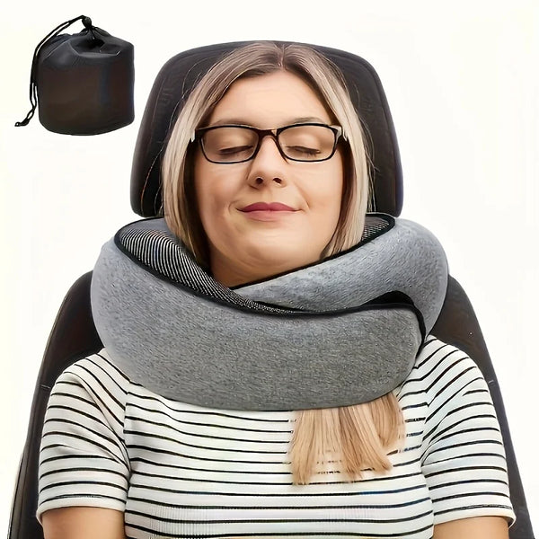 Necklio Reise-Nackenkissen U-Form | Ergonomisch & Stützend | Ultraleicht & Weich | Navyblau oder Grau