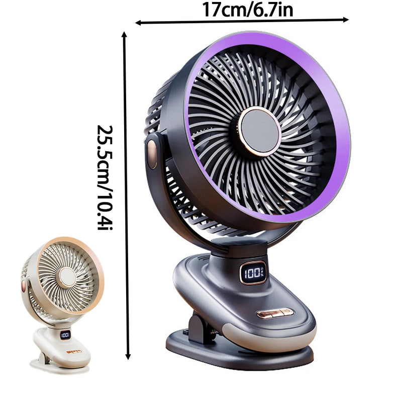 ClipVent Pro | Verstellbarer Clip-Ventilator | 5 Geschwindigkeiten | Digitalanzeige & Flüsterbetrieb