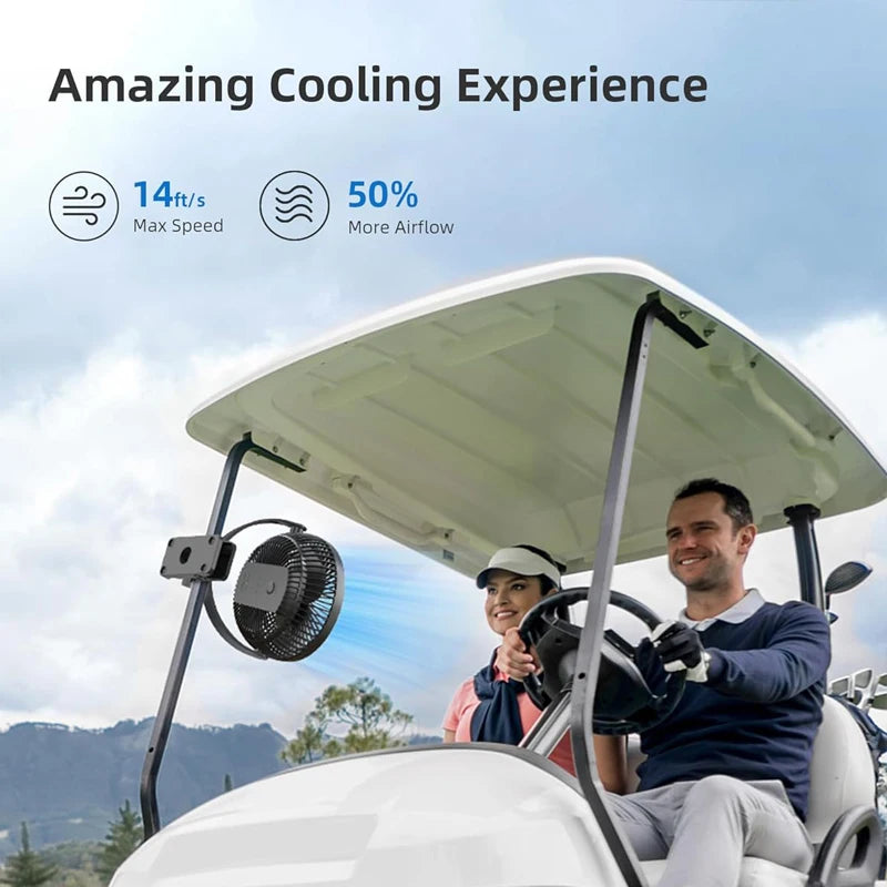 Clip-Ventilator BreeziClip | 8-Zoll | Leise & Wiederaufladbar | 10.000 mAh Akku | Für Kinderwagen, Camping & Zuhause