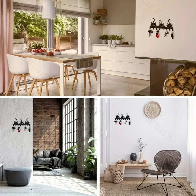 Schlüsselhalter CatHook | Wandhaken im Katzen-Design | Metall pulverbeschichtet