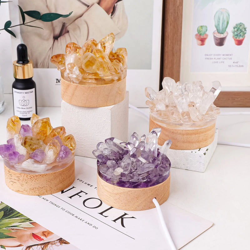 Kristalllampe Naturstein | Handgefertigt | Feng Shui & Wellness Deko | 150–200 g