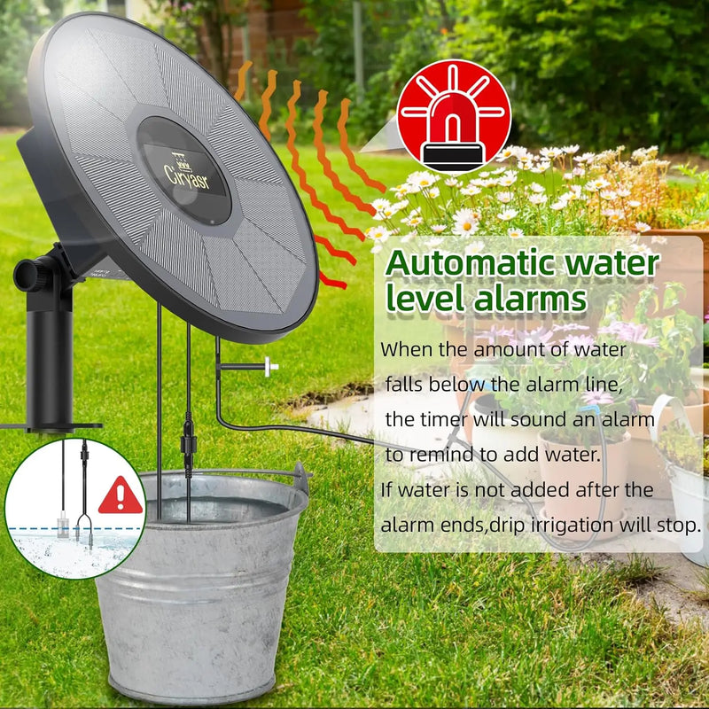 AquaSolaris Solar Bewässerungssystem Automatisch | Tropfbewässerung mit Timer & Akku | Für Balkon, Garten & Pflanzenkübel | Bis zu 15 Pflanzen