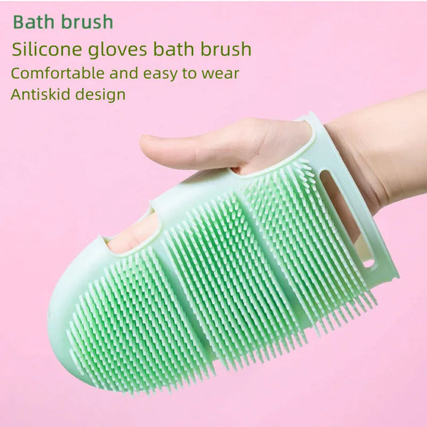 Sanikura Silikon-Duschhandschuh | Massage- & Badebürste | Sanfte Hautreinigung & Peeling | 17,5 × 11 cm