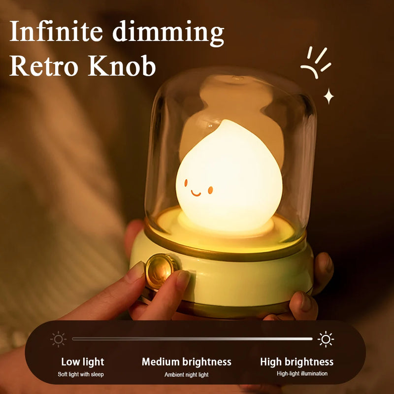 LumiFlame LED Nachtlicht | Retro Petroleum-Design | USB Wiederaufladbar | Warmes Stimmungslicht