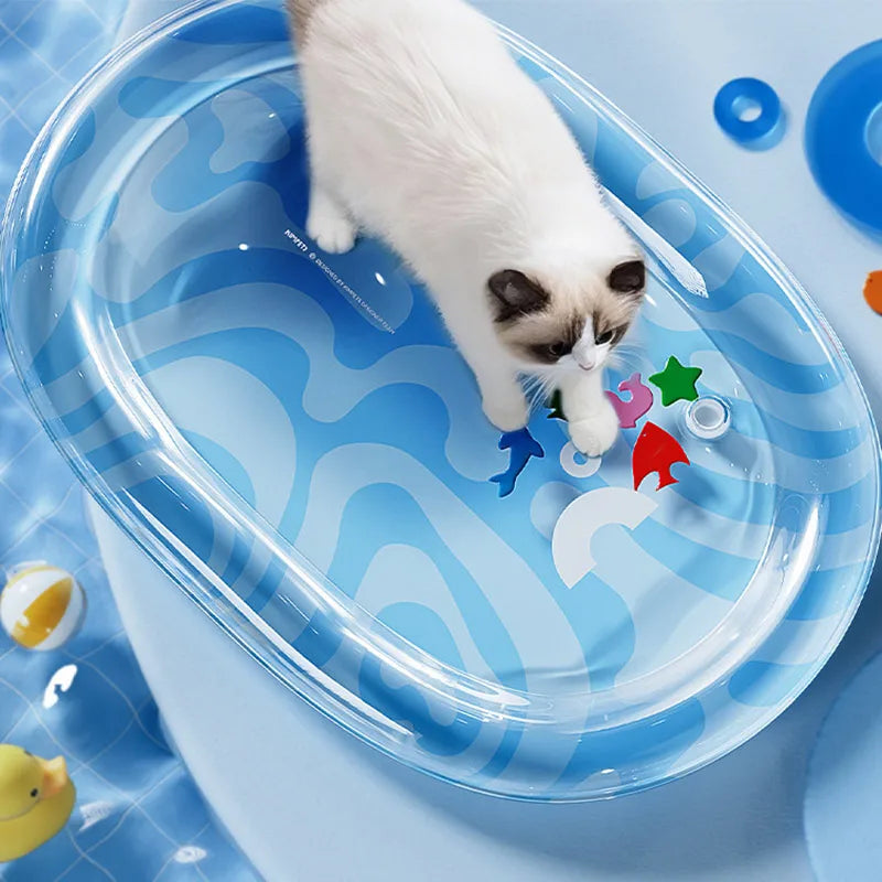 Kühlmatte FrostoPaws AquaPad | Aufblasbare Wassermatte für Hunde & Katzen | Kratzfest & mit Luftpumpe | In 3 Größen verfügbar