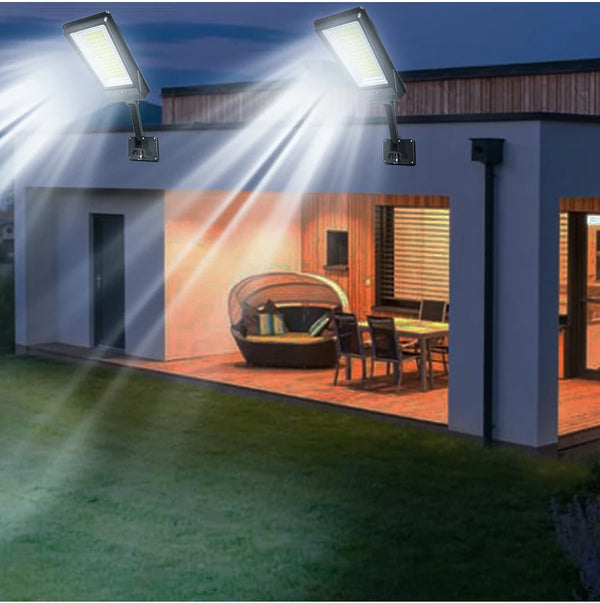 Heliotrax Solar Straßenlampe mit Fernbedienung | 138 LEDs | 3 Leuchtmodi | IP65 Wasserdicht | Für Garten, Einfahrt & Hof