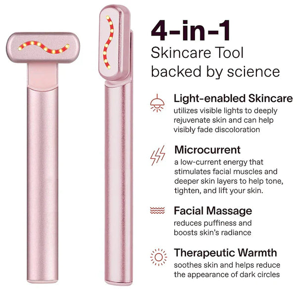 Gesichtswunder LumiVibe | EMS & Rotlicht | Straffende Anti-Aging-Pflege | 270° Drehkopf