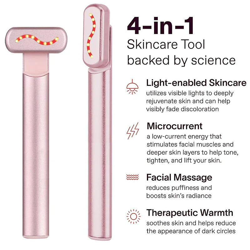 Gesichtswunder LumiVibe | EMS & Rotlicht | Straffende Anti-Aging-Pflege | 270° Drehkopf