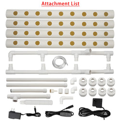 HydroGrow36 | Hydroponisches Anzuchtsystem mit 36 Pflanzplätzen | PVC-Pipeline für Gemüse & Kräuter | Komplettes Hydroponik-Set