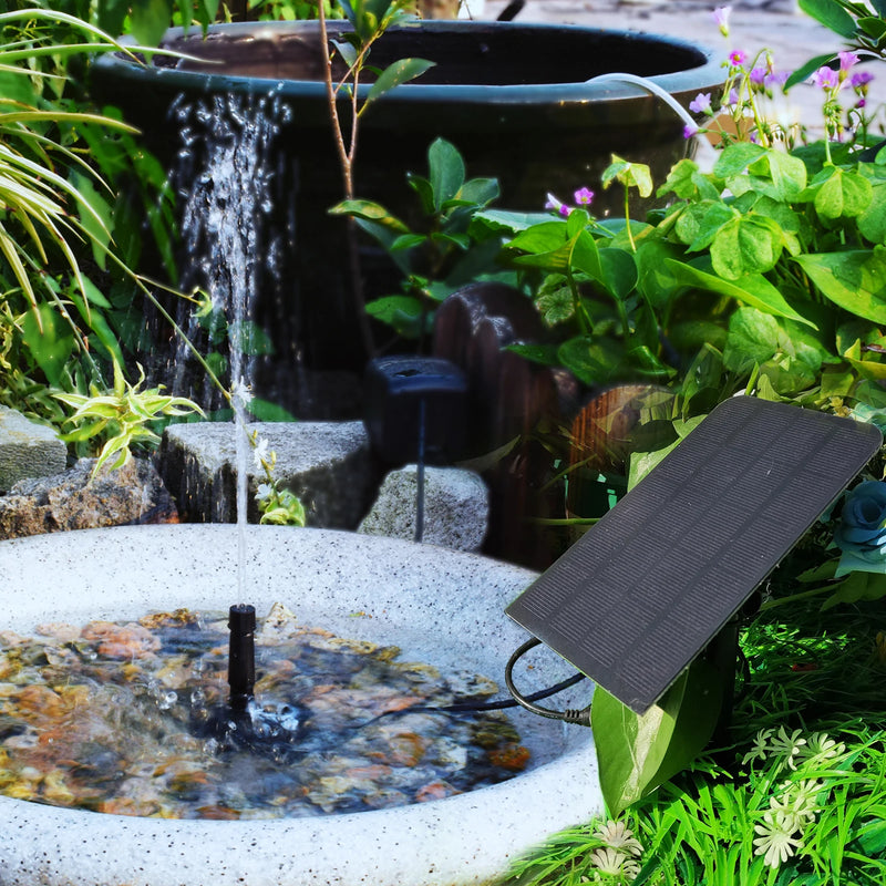 Solar Springbrunnen SOLAQUA | 6-in-1 Set mit 4 Düsen | Ohne Stromanschluss | Für Teich & Garten