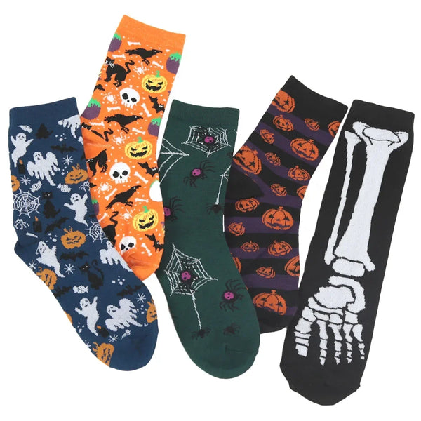 SpookySteps | Halloween Socken | Unisex | Knochen & Spinnennetz Design | EU 36–43